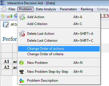 Chane order actions/criteria
